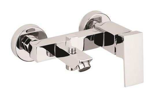 Lucca Pirinç Çiftli Aç Kapa Yarı Ankastre Kare Banyo Bataryası Krom