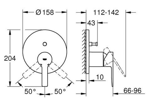 Grohe Lineare Krom Kaplama Tekli Aç Kapa Ankastre Kare Banyo Bataryası Krom