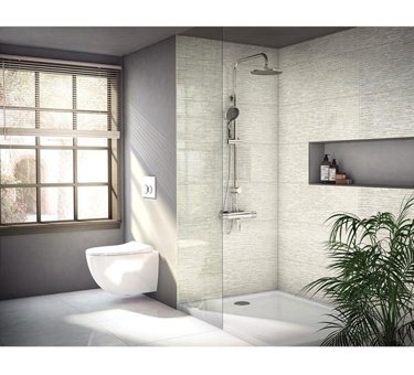 Artema A47174 Krom Kaplama Çiftli Aç Kapa Ankastre Kare Banyo Bataryası Krom