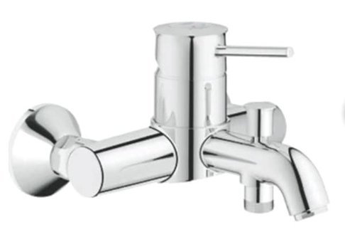 Grohe Bauclassic Metal Çiftli Aç Kapa Yarı Ankastre Kuğu Banyo Bataryası Krom