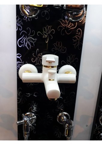 Seval Pirinç Çiftli Aç Kapa Yarı Ankastre Kare Banyo Bataryası Beyaz