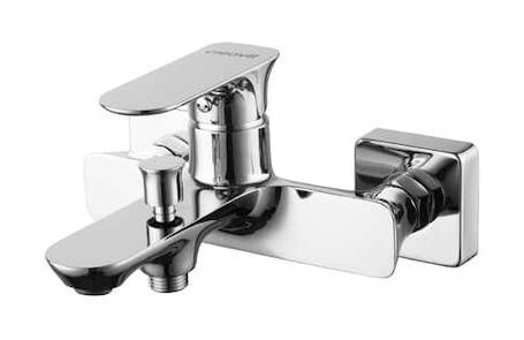 Pure Pirinç Çiftli Aç Kapa Yarı Ankastre Kare Banyo Bataryası Krom