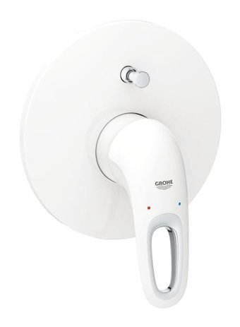 Grohe 19506LS3 Krom Kaplama Tekli Aç Kapa Yarı Ankastre Kare Banyo Bataryası Beyaz