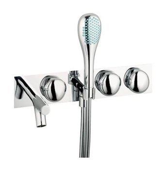 Vitra A41809 Pirinç Çiftli Aç Kapa Ankastre Kare Banyo Bataryası Krom