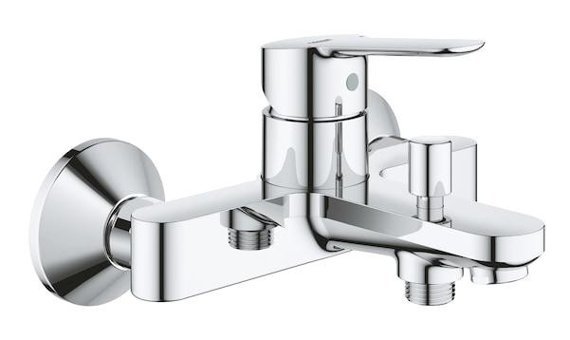 Grohe Krom Kaplama Çiftli Aç Kapa Yarı Ankastre Kare Banyo Bataryası Krom