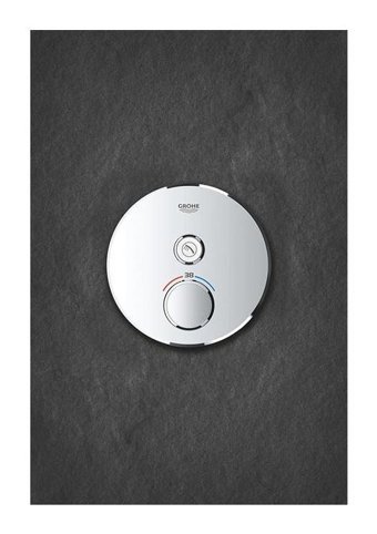 Grohe Grohtherm Krom Kaplama Tekli Çevirmeli Dereceli Ankastre Kare Banyo Bataryası Krom