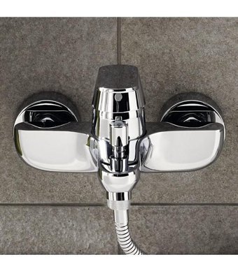 Grohe 32831000 Krom Kaplama Çiftli Aç Kapa Yarı Ankastre Kare Banyo Bataryası Krom