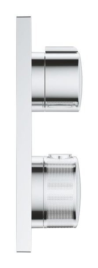 Grohe 19446002 Krom Kaplama Tekli Çevirmeli Dereceli Yarı Ankastre Kare Banyo Bataryası Krom