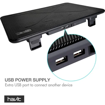 Havit Hv-F2056 1100 Rpm Sessiz 3 Fanlı Plastik 17 İnç Laptop Soğutucu