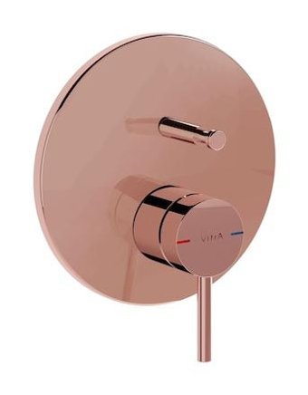 Vitra A4262026 Pirinç Çiftli Aç Kapa Ankastre Kare Banyo Bataryası Bakır