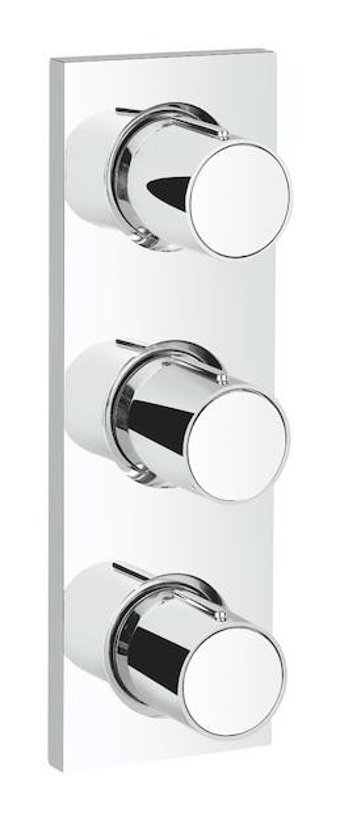 Grohe 27625000 Krom Kaplama Üçlü Çevirmeli Yarı Ankastre Kare Banyo Bataryası Krom