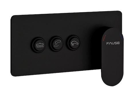 Fause KAB103-3B Pirinç Çiftli Aç Kapa Ankastre Yuvarlak Banyo Bataryası Siyah
