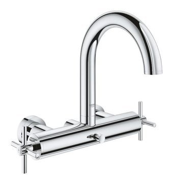 Grohe 25010003 Krom Kaplama Çiftli Çevirmeli Solo Kuğu Banyo Bataryası Krom