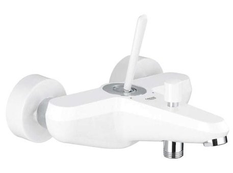 Grohe 23431LS0 Krom Kaplama Çiftli Çevirmeli Yarı Ankastre Kare Banyo Bataryası Beyaz