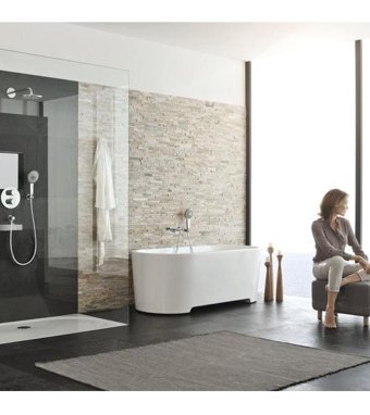 Grohe 23431LS0 Krom Kaplama Çiftli Çevirmeli Yarı Ankastre Kare Banyo Bataryası Beyaz