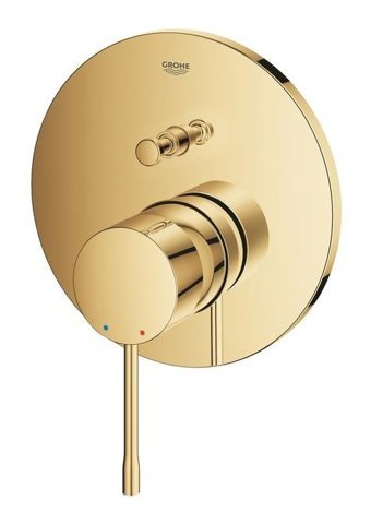 Grohe 24167GL1 Krom Kaplama Tekli Aç Kapa Yarı Ankastre Kare Banyo Bataryası Altın