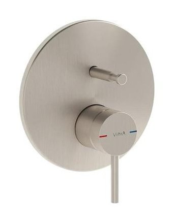 Vitra A4262034 Pirinç Çiftli Aç Kapa Ankastre Kare Banyo Bataryası Fırçalı Nikel
