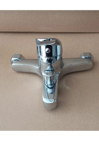 Şenpres Pirinç Çiftli Aç Kapa Yarı Ankastre Kare Banyo Bataryası Krom
