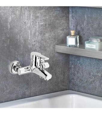 Vos Versa XD-021-1 Pirinç Çiftli Aç Kapa Solo Kuğu Banyo Bataryası Krom