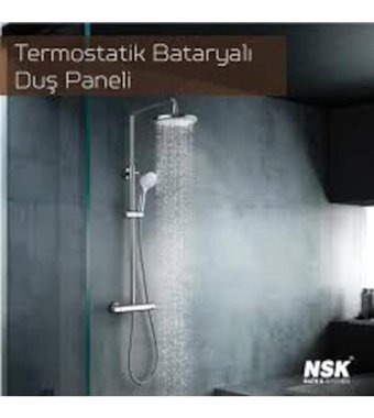 Nsk Pirinç Çiftli Çevirmeli Dereceli Ankastre Banyo Bataryası Krom