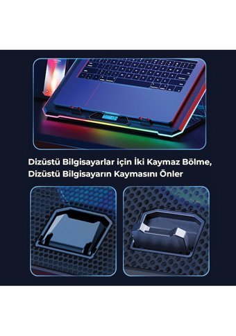 Bix Bx-Cp02G 2100 Rpm Mini Rgb Metal 19 İnç Gaming Laptop Soğutucu