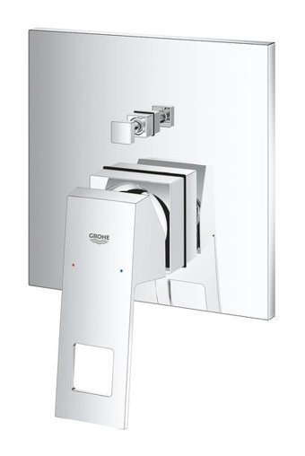 Grohe Eurocube Krom Kaplama Tekli Aç Kapa Yarı Ankastre Kare Banyo Bataryası Krom