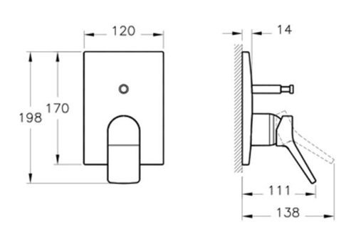 Vitra A42284 Pirinç Çiftli Aç Kapa Solo Kare Banyo Bataryası Krom