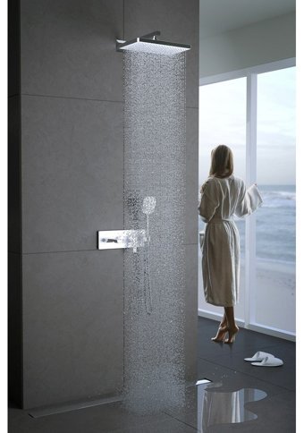 Teska Life Pirinç Çiftli Aç Kapa Ankastre Kare Banyo Bataryası Krom
