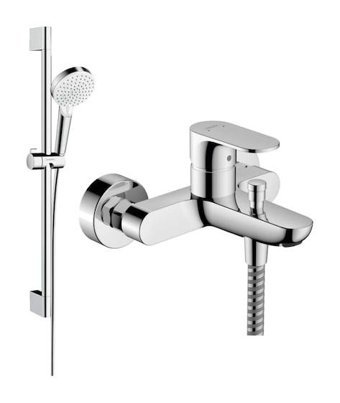 Hansgrohe Rebris Pirinç Çiftli Aç Kapa Ankastre Kare Banyo Bataryası Krom