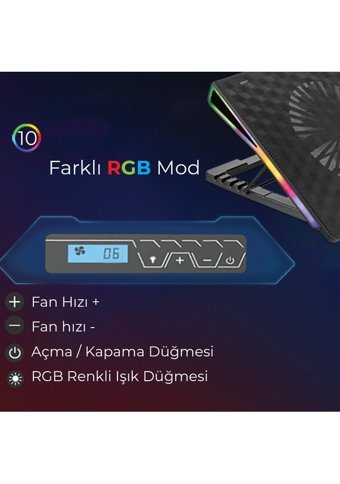Bix Bx-Cp01G 800 Rpm Mini 1 Fanlı Rgb 18 İnç Gaming Laptop Soğutucu