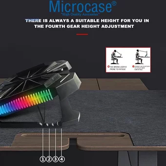 Microcase Al3503 2 Fanlı Rgb Plastik 17 İnç Gaming Laptop Soğutucu