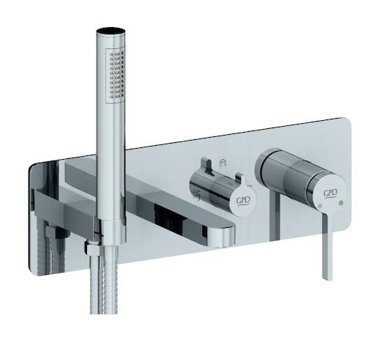 Gpd MKA165 Metal Çiftli Aç Kapa Ankastre Kare Banyo Bataryası Krom
