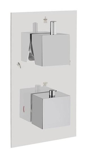 Artema A47118 Pirinç Çiftli Aç Kapa Ankastre Kare Banyo Bataryası Krom