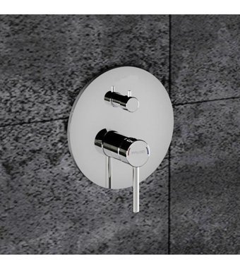Fause KAB101-2 Pirinç Çiftli Aç Kapa Ankastre Yuvarlak Banyo Bataryası Krom