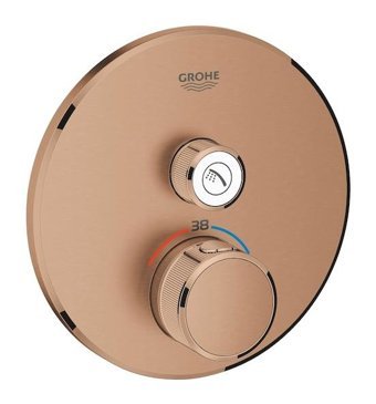 Grohe 29118DL0 Krom Kaplama Tekli Çevirmeli Dereceli Ankastre Kare Banyo Bataryası Bakır