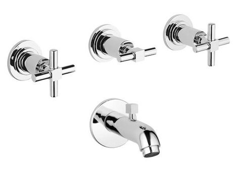 Artema A40832 Pirinç Çiftli Aç Kapa Ankastre Kare Banyo Bataryası Krom