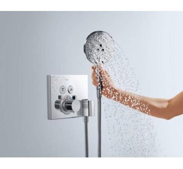 Hansgrohe Pirinç Tekli Çevirmeli Dereceli Ankastre Kare Banyo Bataryası Krom
