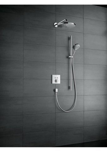 Hansgrohe Pirinç Tekli Çevirmeli Ankastre Kare Banyo Bataryası Krom