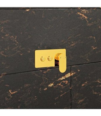 Fause KAB103-2G Pirinç Çiftli Aç Kapa Ankastre Yuvarlak Banyo Bataryası Gold