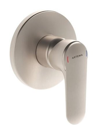 Artema A4272834 Plastik Çiftli Aç Kapa Ankastre Kare Banyo Bataryası Fırçalı Nikel
