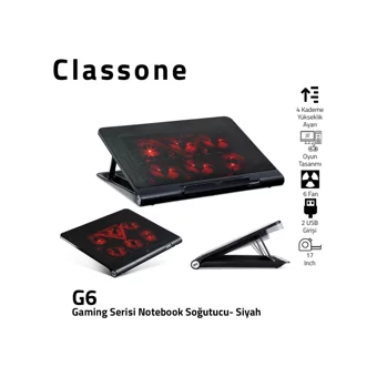 Classone G6 Mini 6 Fanlı 17 İnç Gaming Laptop Soğutucu