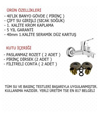 Vos Versa XC-001 Pirinç Çiftli Aç Kapa Solo Kuğu Banyo Bataryası Krom