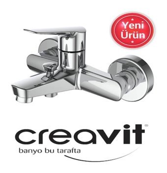 Creavit BV2500 Krom Kaplama Çiftli Aç Kapa Solo Kare Banyo Bataryası Krom
