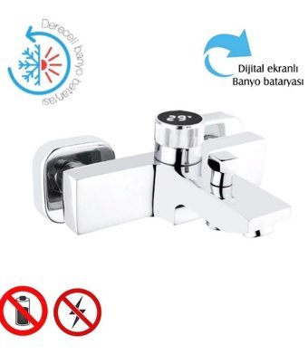 Clas Armatür Pirinç Çiftli Aç Kapa Ankastre Kare Banyo Bataryası Krom