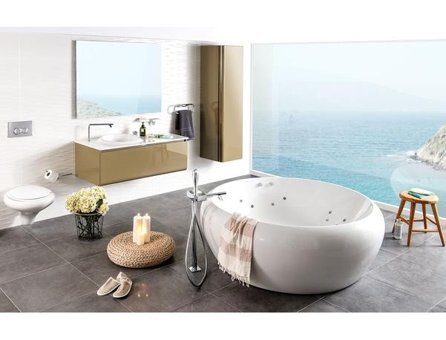 Vitra A41819 Pirinç Çiftli Aç Kapa Solo Kare Banyo Bataryası Krom