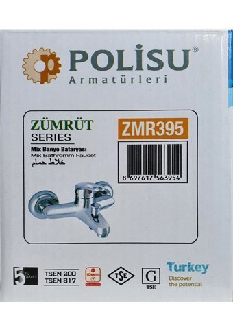 Polisu Zümrüt Zmr395 Pirinç Çiftli Aç Kapa Yarı Ankastre Kare Banyo Bataryası Krom