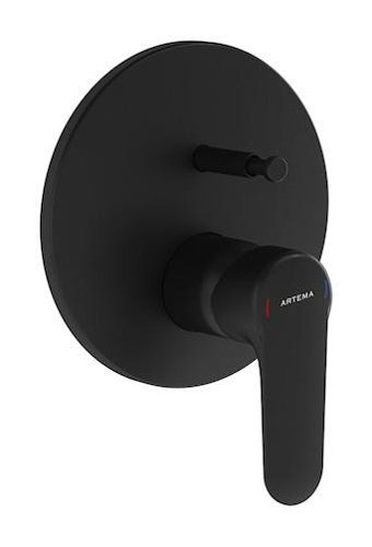 Vitra A4272736 Krom Kaplama Çiftli Aç Kapa Ankastre Kare Banyo Bataryası Siyah