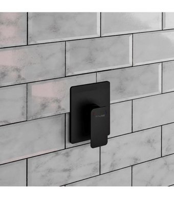 Fause KAB102-1B Pirinç Çiftli Aç Kapa Ankastre Yuvarlak Banyo Bataryası Siyah