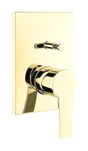 Artema A4221223 Pirinç Çiftli Aç Kapa Ankastre Kare Banyo Bataryası Altın