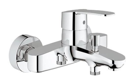 Grohe 3359 Krom Kaplama Çiftli Aç Kapa Yarı Ankastre Kare Banyo Bataryası Krom